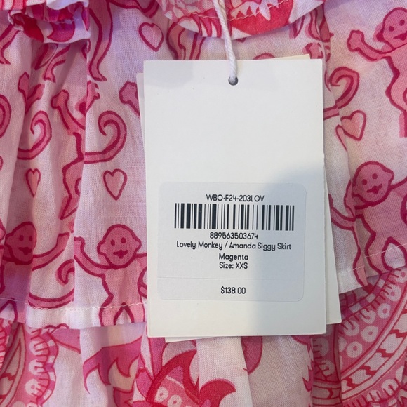 Roller Rabbit Pink Patterned A-Line Skirt - Picture 2 of 2